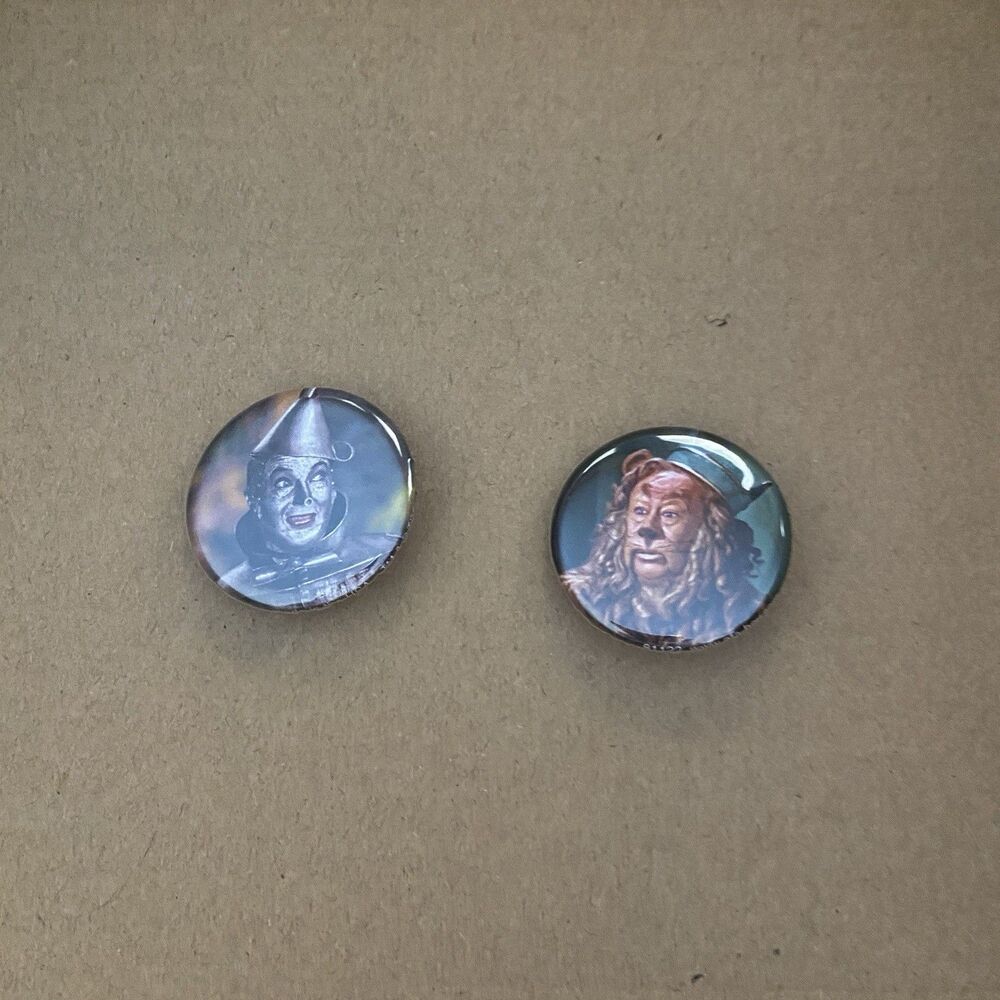 Wizard of Oz Licensed Buttons One Inch Buttons 1" Pinback Pins Lot of 2